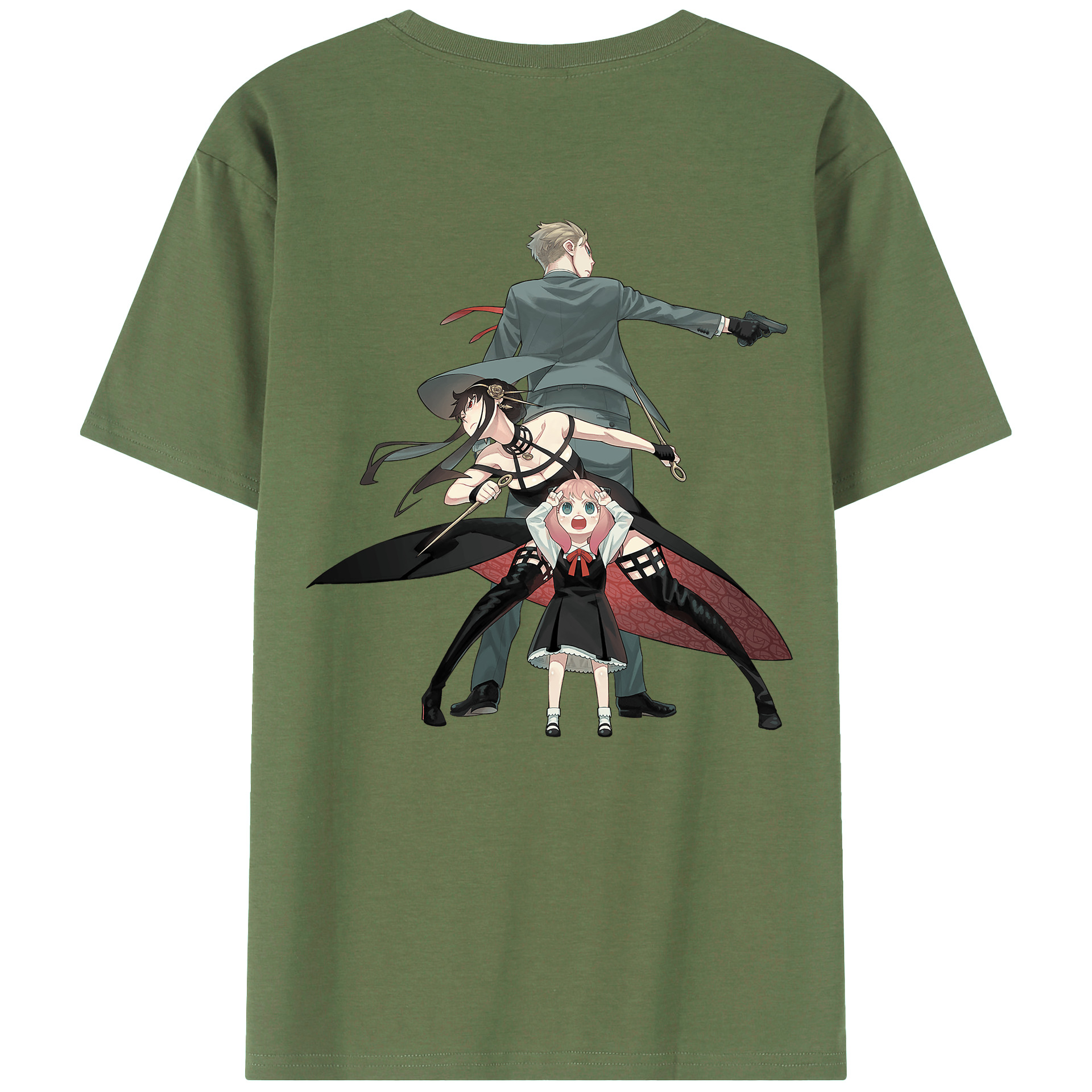 （画像用） SPY×FAMILY间谍家家酒 綿100％ メンズ半袖Tシャツ（バックプリント） 通気性
